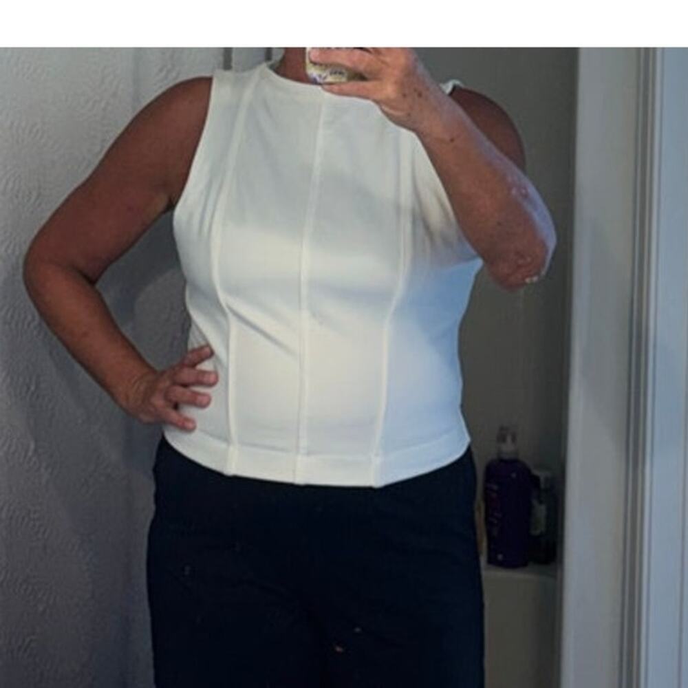 Maeve by Anthropologie Sleeveless Seamed Corset Crop Tank Top Womens Size XL/1X - Picture 8 of 13